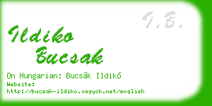ildiko bucsak business card