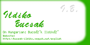 ildiko bucsak business card